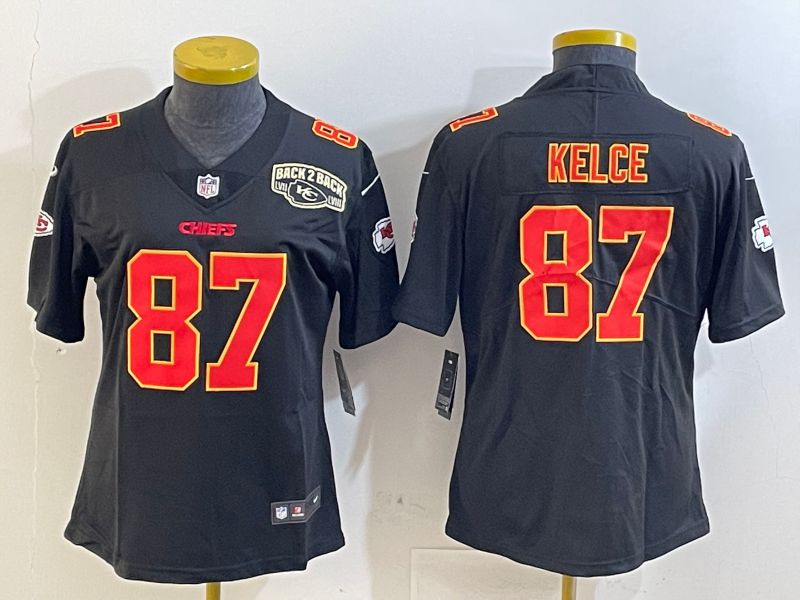 Youth Kansas City Chiefs #87 Kelce Black 2025 Nike Vapor Limited NFL Jersey style 2094->youth nfl jersey->Youth Jersey